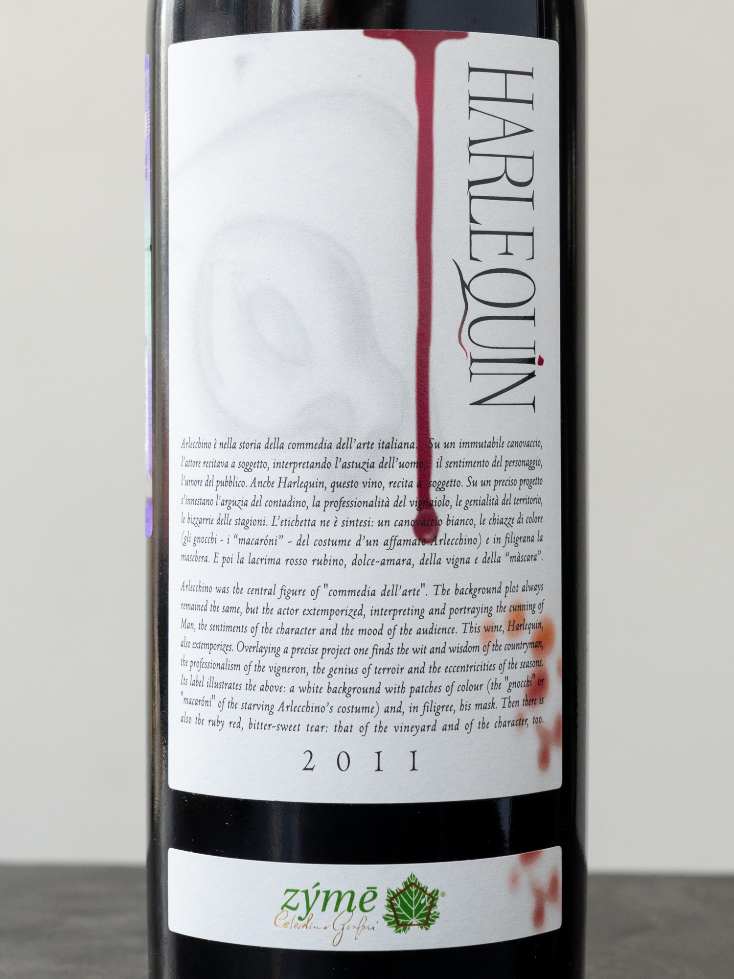 Вино Zyme Harlequin Veneto Rosso 2011 купить в ресторане Остерия - лучшая цена Вино Zyme Harlequin Veneto Rosso / Арлекин 2011