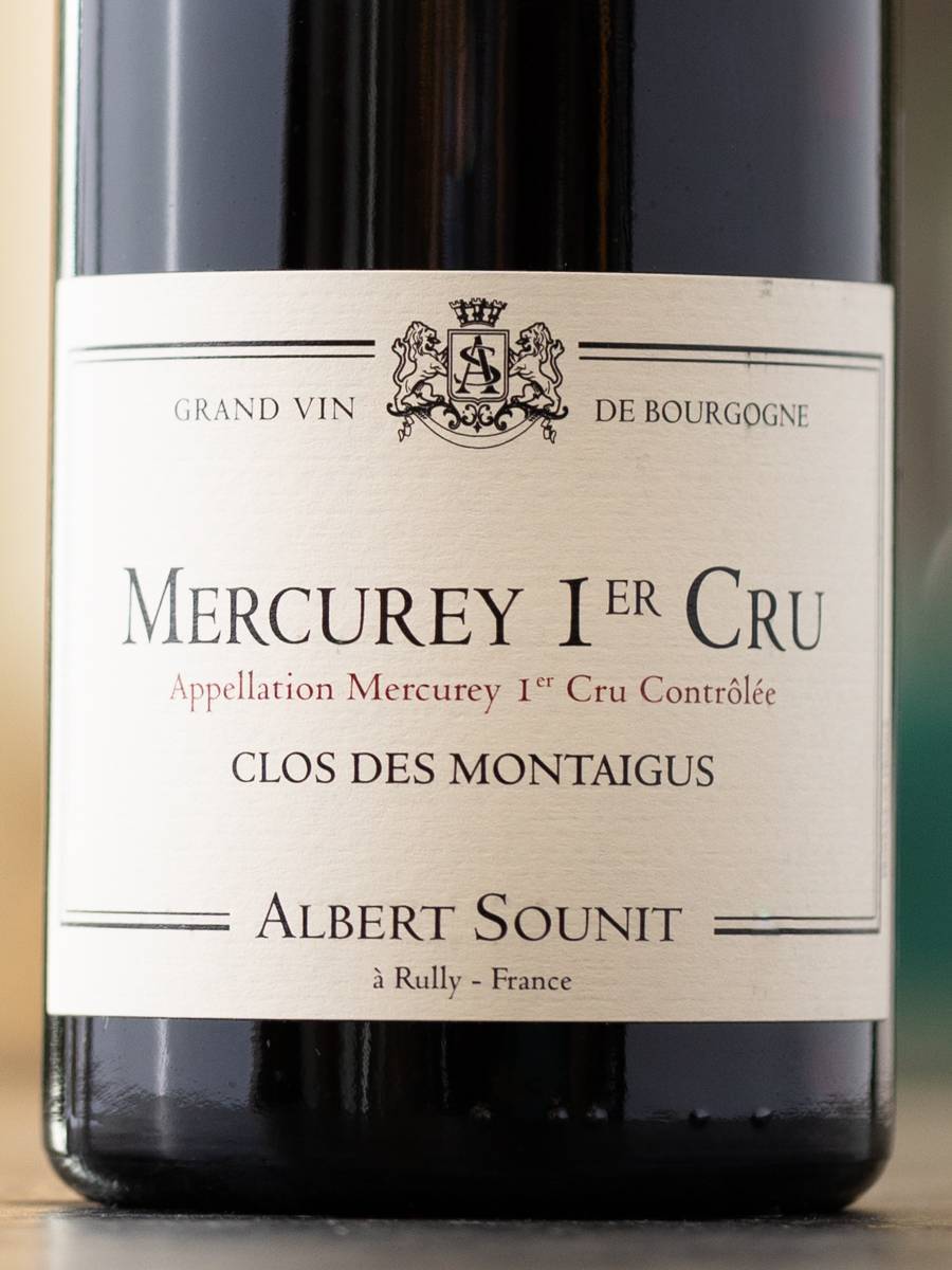 Этикетка Albert Sounit Mercurey 1-er Cru Clos Des Montaigus 2021