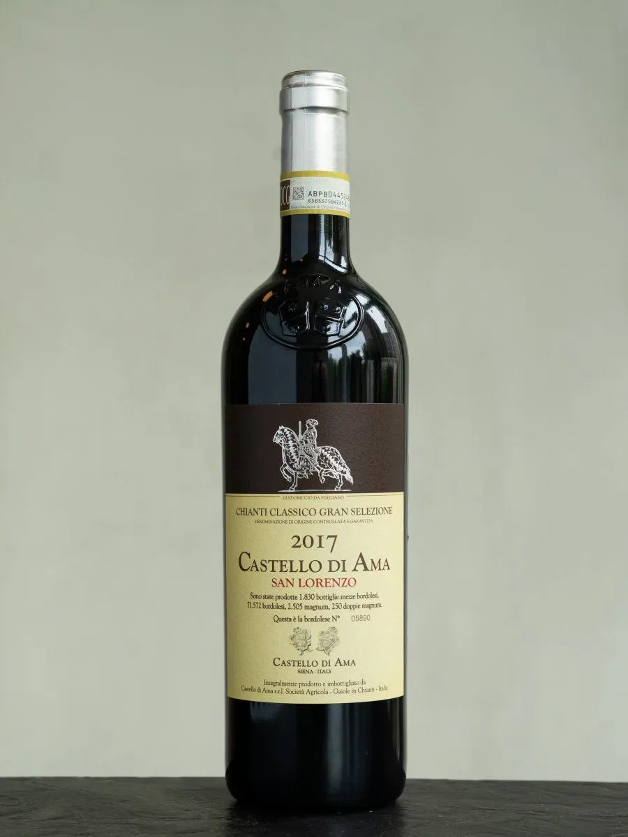 Вино Castello di Ama San Lorenzo Chianti Classico Gran Selezione купить в ресторане Остерия - лучшая цена Вино Castello di Ama San Lorenzo Chianti Classico Gran Selezione / Сан Лоренцо Кьянти Классико Гран Селецьоне