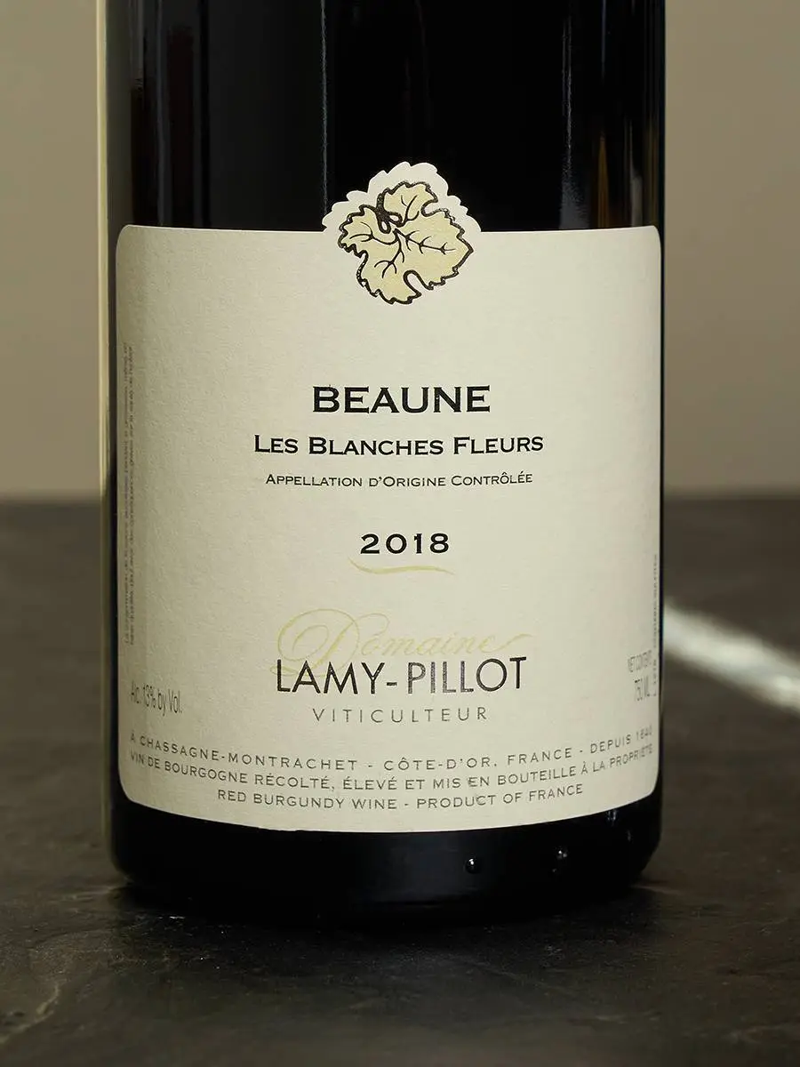 Этикетка Domaine Lamy-Pillot Beaune Les Blanches Fleurs 2018