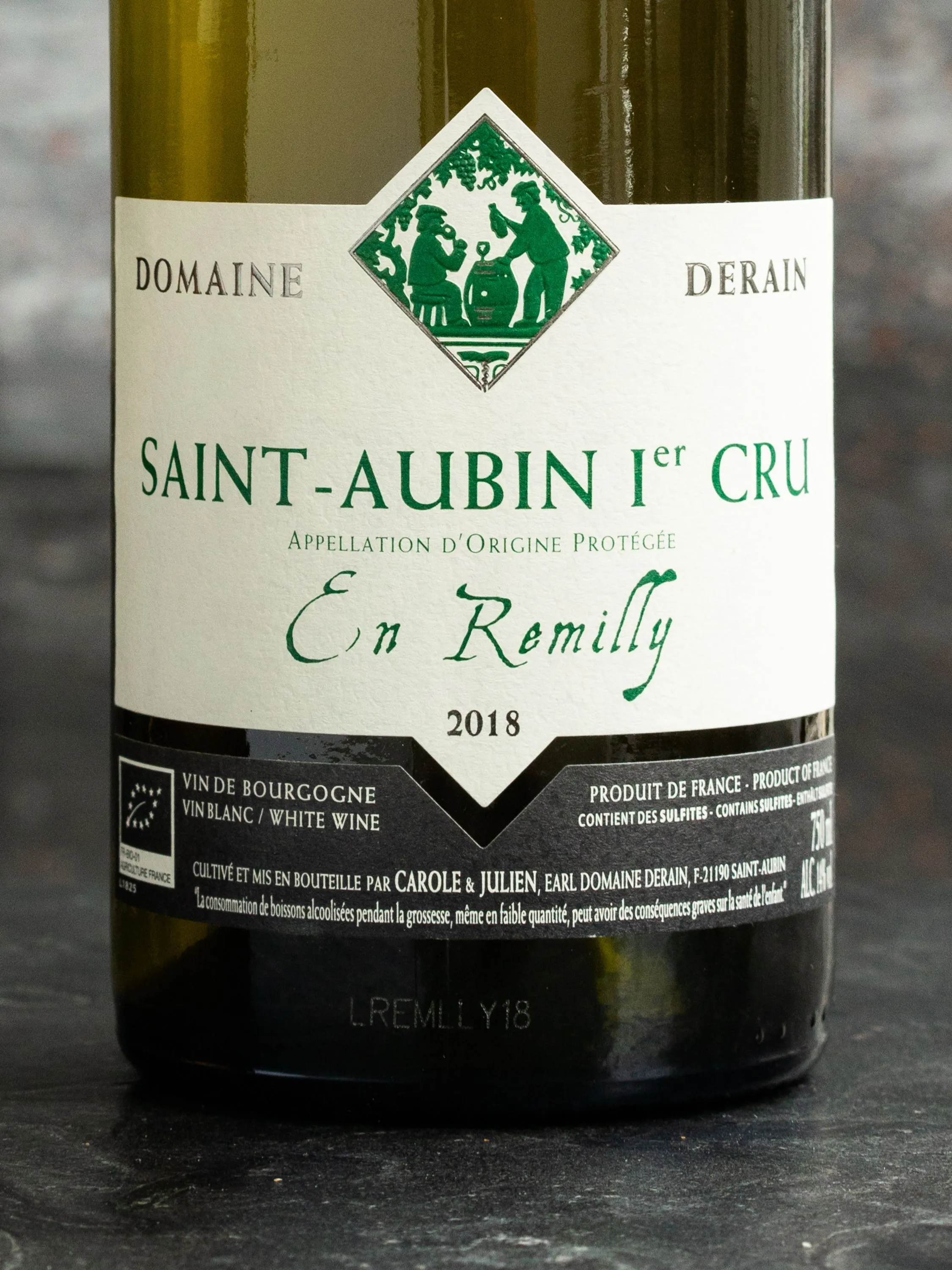 Этикетка Domaine Derain Saint-Aubin 1er Cru En Remilly