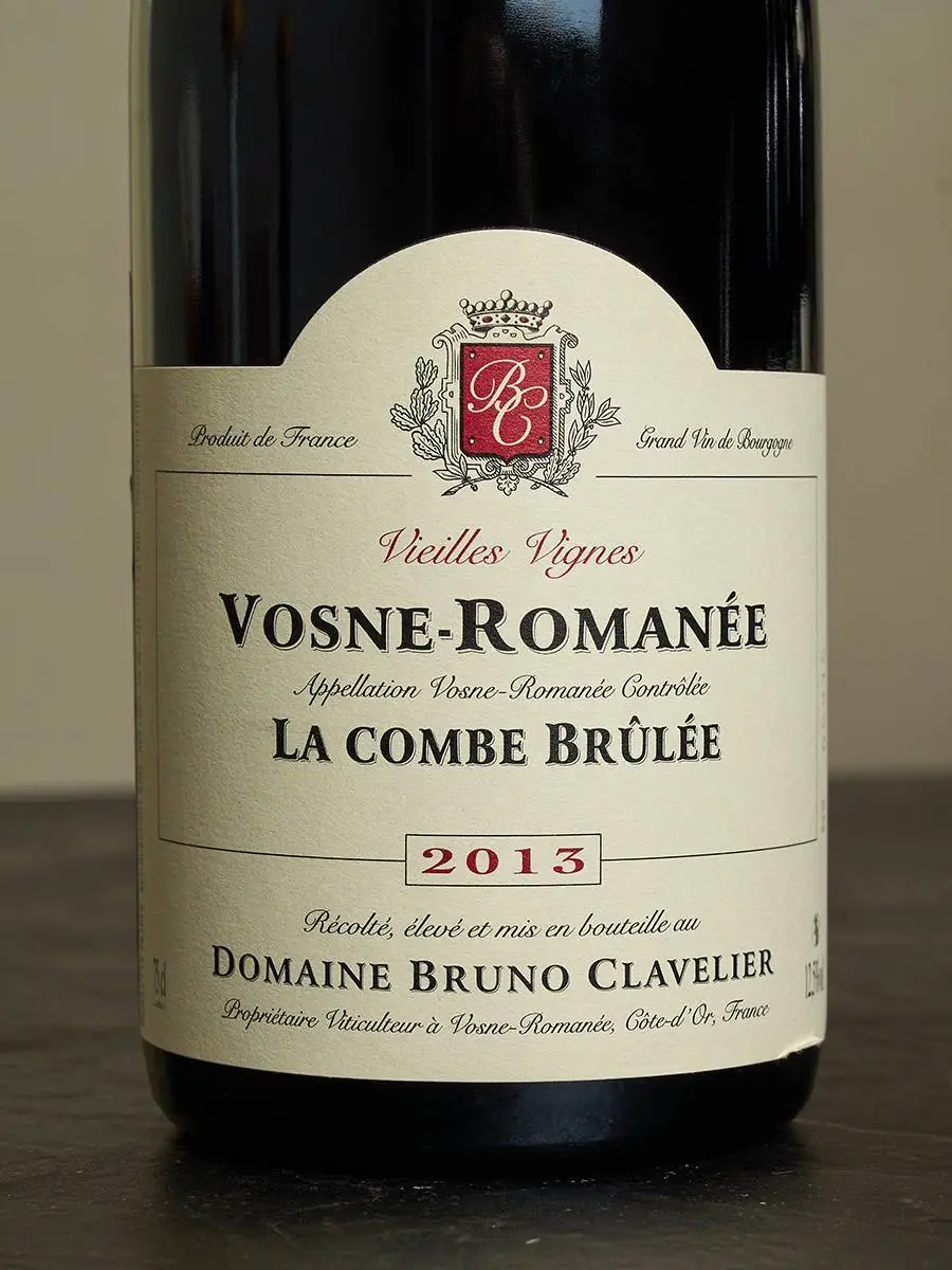 Этикетка Domaine Bruno Clavelier Vosne-Romanee La Combe Brulee Vieilles Vignes 2013